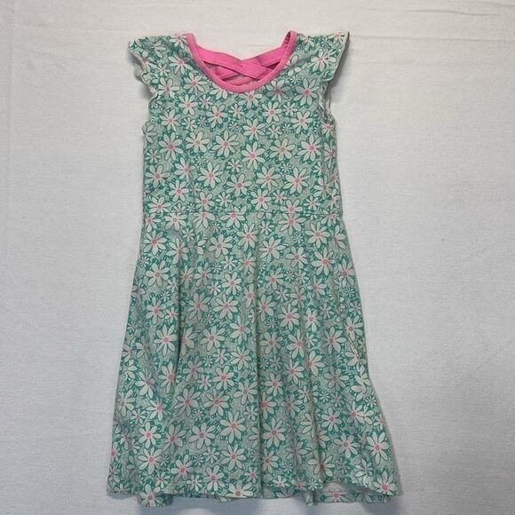 Jumping Beans Floral Dress sleeveless teal white pink girl’s Size 6 - Picture 6 of 7